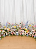 Pastel Wildflowers Grounded Floral Arch, Wildflowers Wedding Decor, Aisle Decoration, Floor Flowers Runners, Aisle Runner wedding flower