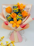Crochet Minions tulip Banquet, handmade Flower for Mother, Friend Thanksgiving Wedding Flowers Bridal Flowers, Knitted Graduation Gift house warming flower