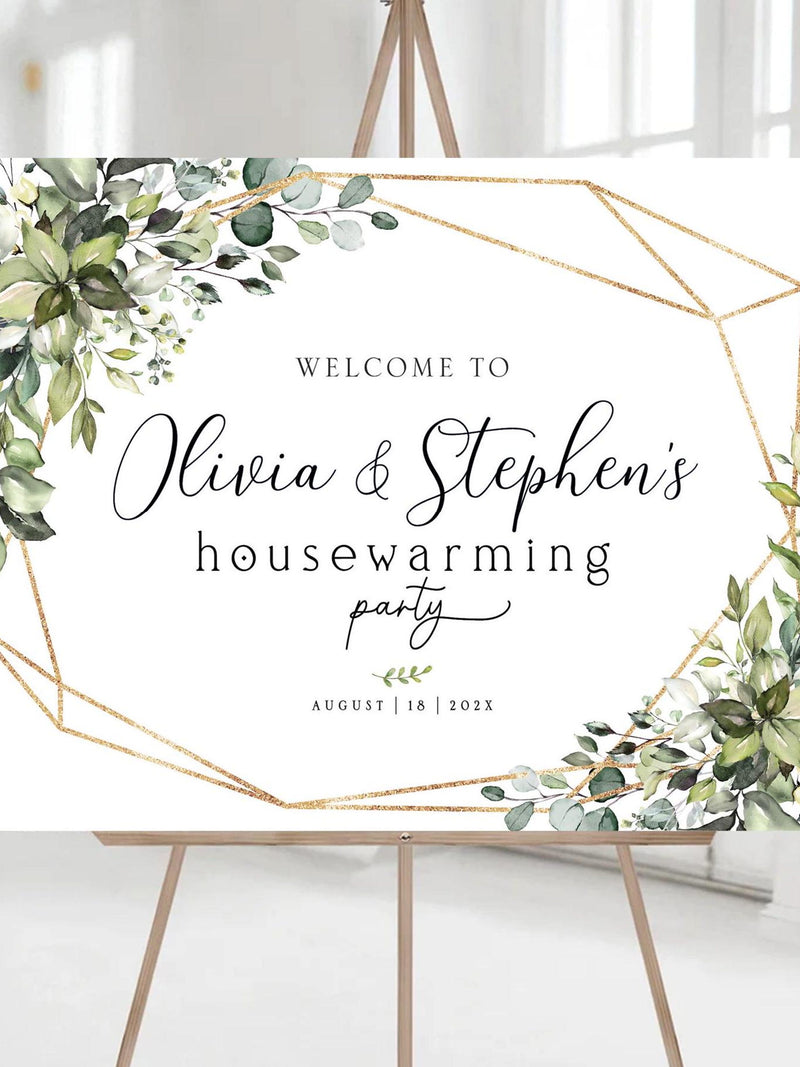 Housewarming Welcome Sign, Housewarming Party Sign, Housewarming Party Decor, Housewarming Invitation, Greenery Housewarming decorations house warming flower