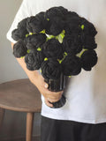 Handmade Crochet Black Rose Bouquet: Knitted Floral Decor house warming flower