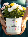 Personalized Grandmas Garden Gift for Mothers Day Gifts, Custom Birth Flower Plant Pot, Mom Gifts from Daughter, Indoor/Outdoor Flower Pot birthday flower