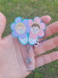 Spring Flower Baby Badge Reel, Mother Baby Nurse Badge, Labor and Delivery NICU Badge Reel, Gift for OB, Doula Badge Reel, Spring ID Holder FLOWER DELIVERY