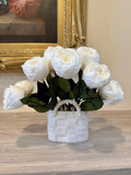 SALE!!! Preserved Peonies in Ceramic Vase: Ecuadorian Flowers FLOWER DELIVERY