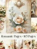 Romantic French Country Digital Paper: Junk Journal Pages (165 A4 JPEG Files) Love Romance Flower