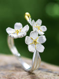 Silver Forget Me Not Cluster Flower Ring ¥ Adjustable Open Size ¥ Sterling Silver ¥ 18k Gold Plated ¥ Tariff Free Delivery to USA FLOWER DELIVERY