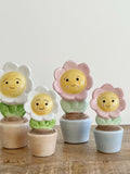 Ceramic Happy Flower Set: Country House Decor gifts ideas | House Warming | Positive Vibes house warming flower