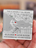Where We Met Map Magnet, Couple Map Gift, Gift for Her, Gift for Him, Personalized Map, Custom Magnet, Anniversary Gift, Where it all began ANNIVERSARY