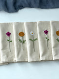 Custom Birth Month Flowers Hand Embroidered Floral Linen Tableware, Linen Table Napkin & Placemat Set, Soft Washed Linen, Cloth Tableware house warming flower
