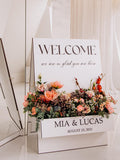 Custom Wooden Wedding Welcome Sign with Flower Box wedding flower