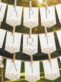 Wildflower Birthday Banner Wild One Birthday Party Decor Wild Flower Bunting Flag Spring Flowers Pink Purple Floral Butterfly EDITABLE AT69P birthday flower