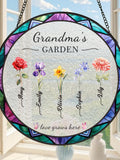 Personalized Grandma's Garden Stained Glass Birth Month Flower Suncatcher ANNIVERSARY