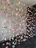 Silk artificial peony garland, faux pink flower wall hanging, floating flower, garden party decor, real touch flower, bridal shower decor silk flower