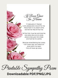 Loss of Sister Sympathy Gift: Roses in Heaven Poem (Digital Print, JPG/PNG/PDF) sympathy flower