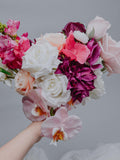 Orchid Fuchsia Pink Wedding Bouquet/Real Touch Artificial Flowers in Pink Blush White/Summer vibrant bouquet/Spring long Glamorous bouquet Bouquet