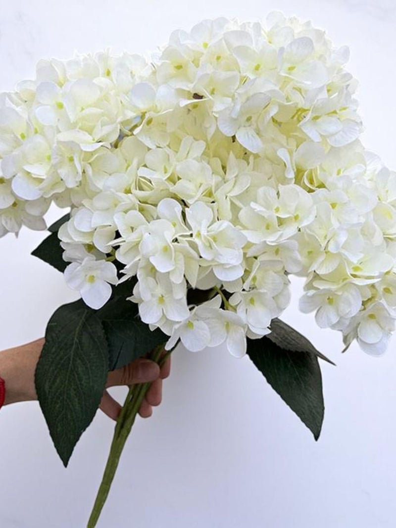 5 Heads Real Touch Huge Hydrangea Stem | Realistic Artificial Hydrangea Flowers | Silk Hydrangea with Stem | Fake Wedding Flowers FLOWER DELIVERY