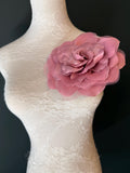 Large Corsage Flower, Ivory, Navy, Dusky Pink, 7Ó Wide, Large Pin on Corsage, Bridal, Clothing, Fashion, Hat, Accessory, Fashion, FAN Design silk flower