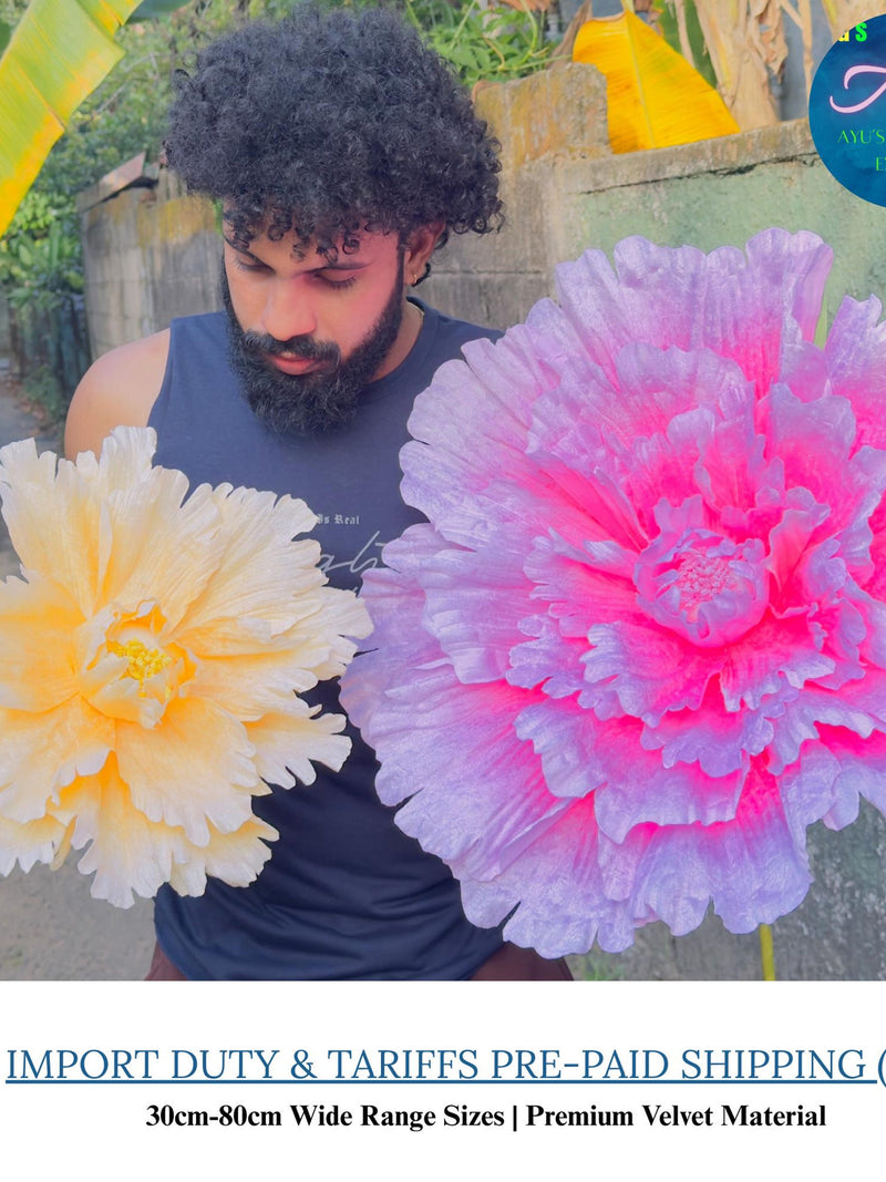 Velvet Peony Flowers 80cm Wide Artificial Flower Head with PVC Stem for Wedding Event Decor Floral Arrangement Hotel Room Event Decoration FLOWER DELIVERY