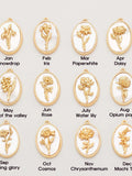 1PC - Mother's Day jewelry Charm Mother of pearl flower necklace, Birth Floral Necklace, Flower Pearl Charm, Real 14K Gold Plated [P1310-PG] birthday flower