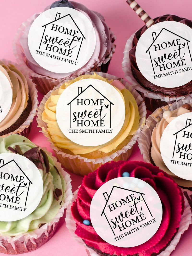 Home Sweet Home EDIBLE Cupcake Toppers/New Home Party Decorations/New Home Cocktail Toppers/Favors/Realtor Gift to Clients/Housewarming Gift house warming flower