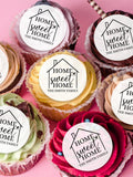 Home Sweet Home EDIBLE Cupcake Toppers/New Home Party Decorations/New Home Cocktail Toppers/Favors/Realtor Gift to Clients/Housewarming Gift house warming flower