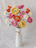Crochet Poppy Flower Bouquet: Handmade August Birth Flower sympathy flower