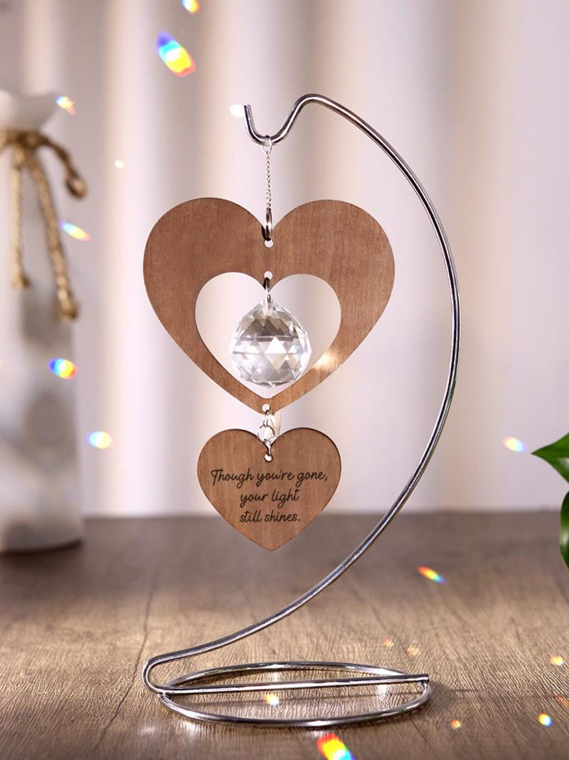 Personalized Crystal Suncatcher - Sympathy Memorial Gift, Memorial Puzzle Heart Suncatcher, Loss of Mother, Miscarriage Gift, Loss of Pet sympathy flower