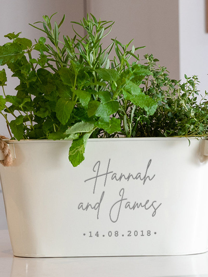 Personalised Engraved Flower Planter | Anniversary Gift for Boyfriend Girlfriend | Special Date Gift For Couples | Couples Engagement Gift ANNIVERSARY