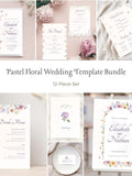 Pastel Floral Wedding Template Bundle | Editable Canva Set (Instant Download) wedding flower