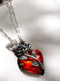 Gothic Rose Heart Necklace Ð Dark Romance Flower Pendant Choker for Valentine's Day Gifts Love Romance Flower