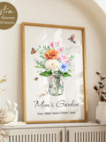 Custom Birth Flower Bouquet Print,Personalized Family Wall Bouquet Art,Watercolor Birth Month Flower,Gift for Mom,Digital Wall Art Print birthday flower