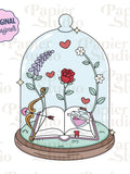 Romance Glass Dome PNG SVG, Cute Trendy Bookish Clipart, Kindle Sticker Design, Booklover Commercial Use Cut File, Romance Book Lover Design Love Romance Flower