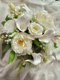 White Wedding Floral Keepsake | Elegant Large Faux Flowers | Timeless Silk Bridal Bouquet wedding flower