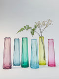 Corrugated Vase, Hand blown Glass, Free Shipping house warming flower