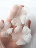 Silk organza flowers 3d fabric petals 30pcs: wedding dresses, veils, bridal separates, fashion accessories silk flower