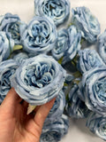 Blue Peony Artificial Flower Heads Sky Blue Peonies Silk Flowers Wedding Light Blue Peony Small Heads DIY Craft Supplies Flowers Blue Fake silk flower