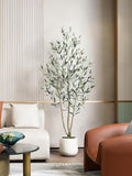 VICKY YAO-6FT Artificial Olive Tree, Faux Olive Tree, Artificial Tree, Faux Tree, Artificial Plant, Faux Plant in pot Home Decor  Fake Moss faux plants