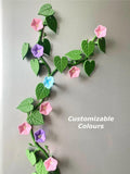Morning Glory Fridge Magnets | 3D Printed Magnetic Vine with Flowers, Modular Prints-in-Place Organizer, Functional Plant Decor faux plants