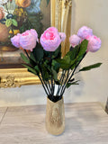 SALE!!! Ecuadorian Preserved Peonies Arrangement Ð Gold Ceramic Vase FLOWER DELIVERY