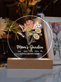 Custom Mom's Garden LED Night Light: Personalized Floral Gift birthday flower