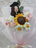 Custom Crochet Graduation Bouquet ÐHandmade Sunflower, Daisy Gift, Personalized Graduate Amigurumi, Unique Congrats Flower Bouquet Bouquet