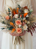 Orange Wedding Bouquet,Autumn Silk Flower Wedding Bouquet,Bridal Bouquet,Dried Flower Bouquet,Orange Style Wedding Bouquet,Home Decor Flower silk flower