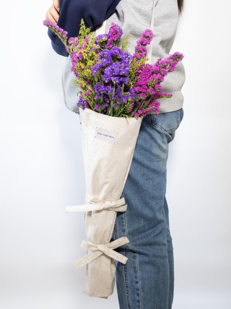 Custom Printed Cotton Linen Bouquet Bags: Eco-Friendly Flower Packaging FLOWER DELIVERY