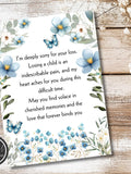 Loss of Child Sympathy Card: Blue Floral Printable (Digital Download) sympathy flower