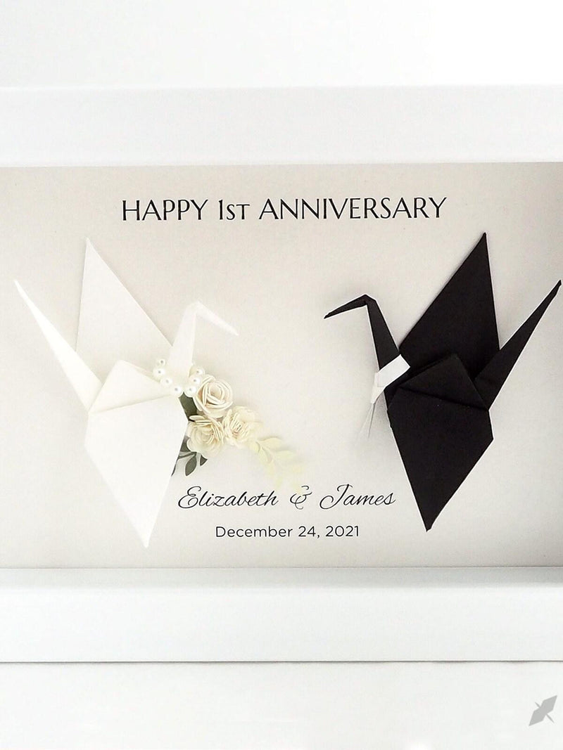 Personalized Origami Lovebirds Bridal Bouquet, Wedding Keepsake, Bride Gift, First Anniversary, Custom Paper Flower Crane Art ANNIVERSARY
