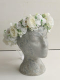 White Floral Crown Wedding flower crown peonies flower crown roses flower crown silk flower crown silk flower