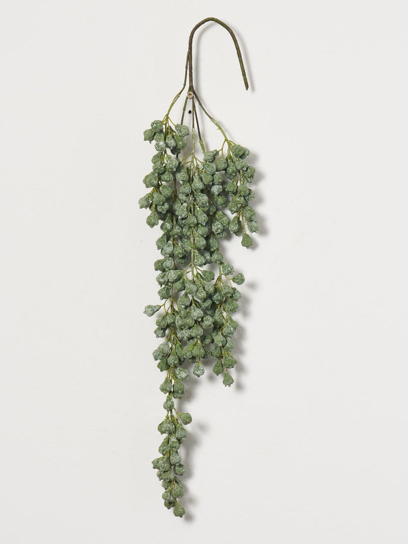 Sage Green Hanging Faux Seed Pod Cluster Branch Spray - 30" faux plants