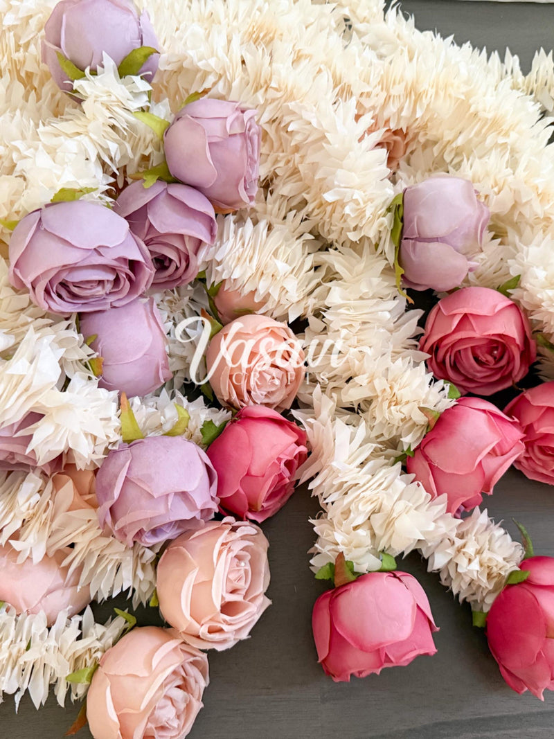 Pack of 30,40,50,60,80,100 Jasmine Flower Garland with Rose for Wedding Decoration Mandap Decoration Indian Wedding Muslim Wedding  DŽcor house warming flower