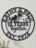 Custom 50 Years Together Monogram Sign, Personalised Family Name Metal Sign, 25 Years Together, 10 Years,Last Name Sign,Housewarming Wedding ANNIVERSARY