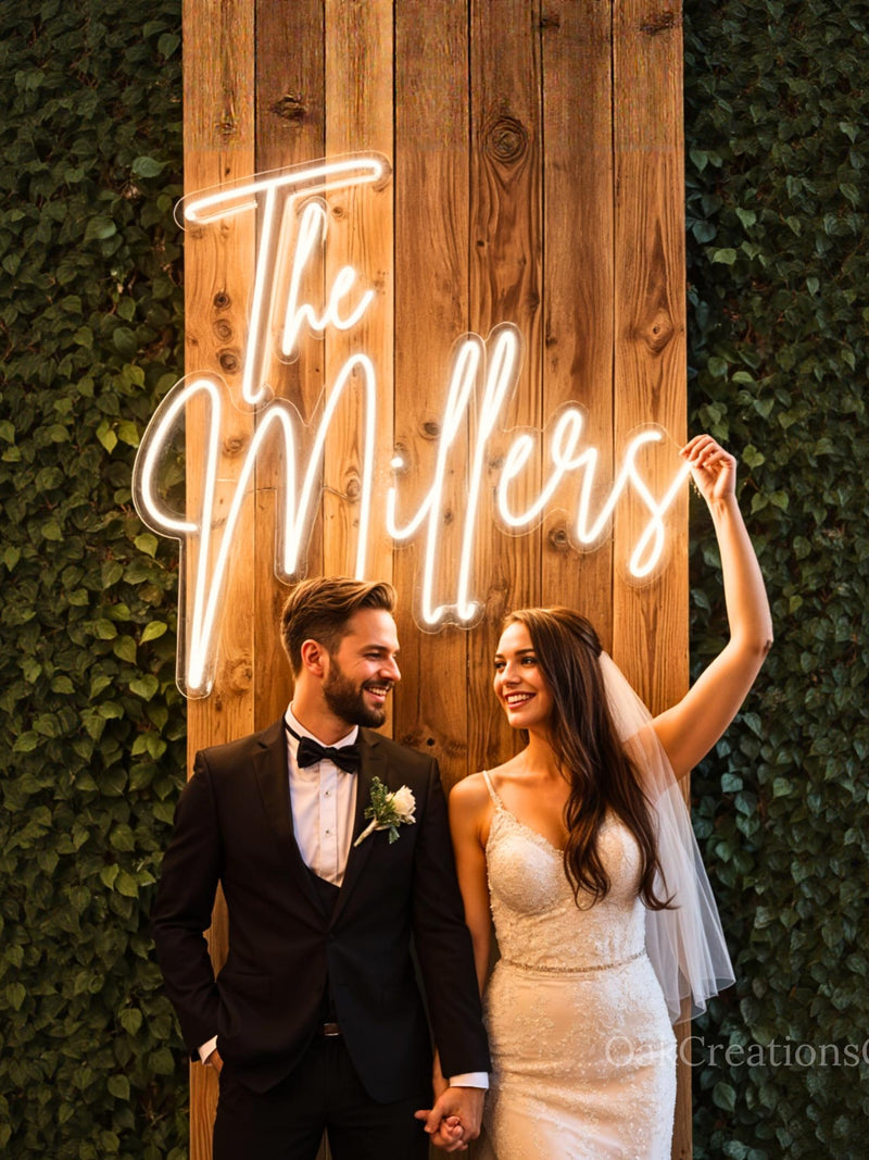 Custom Wedding Neon Sign, LED Wedding Sign with free dimmer, Battery Operated Neon Sign, Last Name Neon Sign, Bedroom Wall Decor wedding flower