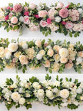 100cm White Rose Flower Row, Artificial Wedding Table Centerpiece & Backdrop Decor With Wedding Table Centerpiece Artificial Flower wedding flower